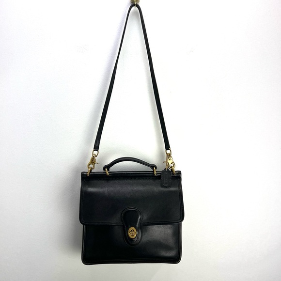 Vintage Coach Willis 9927 Top Handle Satchel Bag Crossbody Black Brass USA Made